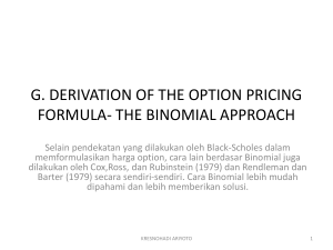 g. derivation of the option pricing formula