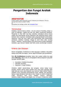 Pengertian dan Fungsi Arsitek Indonesia