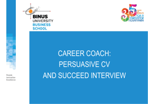 career coach: persuasive cv and succeed interview