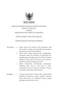 peraturan menteri kesehatan republik indonesia nomor 6 tahun