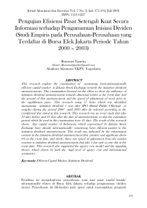 pengujian efisiensi pasar setengah kuat secara