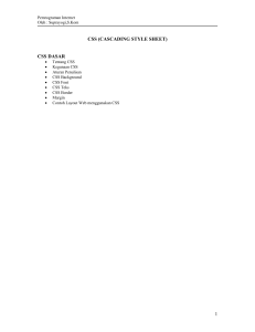 1 CSS (CASCADING STYLE SHEET) CSS DASAR