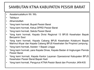 SAMBUTAN KTNA KABUPATEN PESISIR BARAT