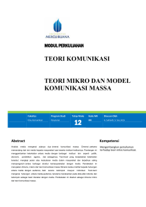 teori komunikasi teori mikro dan model komunikasi massa
