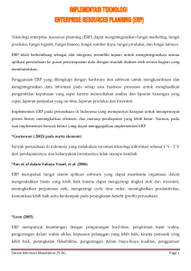 ER produksi, fungsi logistik, fungsi finance, fung ERP telah