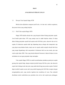 BAB 3 ANALISIS DAN PERANCANGAN 3.1 Riwayat Toko Sepeda