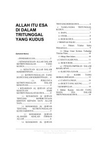 allah itu esa di dalam tritunggal yang kudus