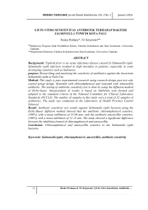 UJI IN-VITRO SENSITIVITAS ANTIBIOTIK TERHADAP BAKTERI