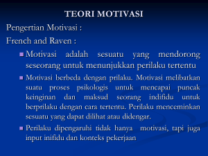 teori motivasi - FE UIN Malang