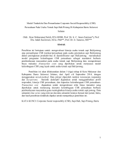 Model Tatakelola Dan Pemanfaatan Corporate Social Responsibilty