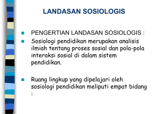 landasan sosiologis - Pendidikan Ekonomi