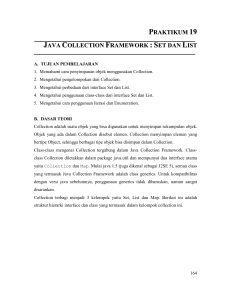 PRAKTIKUM JAVA COLLECTION FRAMEWORK : SET DAN LIST