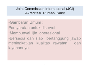 Joint Commission International (JCI) Akreditasi Rumah Sakit