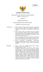 Peraturan Daerah Provinsi Sulawesi Tengah Nomor 4 Tahun 2014