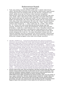 Redenominasi Rupiah By: Tasya and Madeline 6B Topik yang