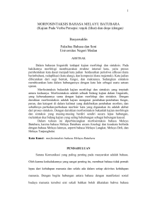 1 MORFOSINTAKSIS BAHASA MELAYU BATUBARA (Kajian Pada