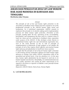 ASEAN dan Penguatan Rule of Law Hukum Hak Asasi Manusia di