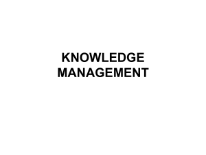 KNOWLEDGE MANAGEMENT