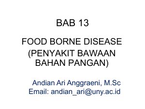 Mikrobiologi Pangan - BAB 13 - Food Borne Disease