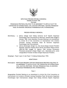 keputusan presiden republik indonesia nomor 67tahun 1995
