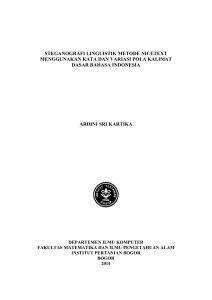 steganografi linguistik metode nicetext menggunakan kata dan