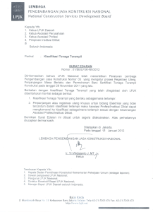 Surat Edaran LPJK Nasional No. 01 Tahun 2011