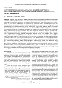 karakteristik mikrobiologis, kimia, fisik dan organoleptik susu