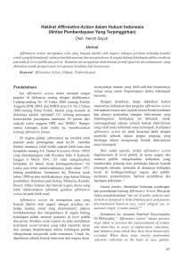 Hakikat Affirmative Action dalam Hukum Indonesia (Ikhtiar