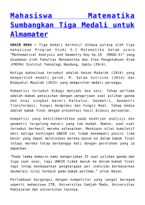 Mahasiswa Matematika Sumbangkan Tiga Medali