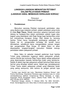 Langkah-langkah Menuntun Petobat dalam Pelayanan Pribadi