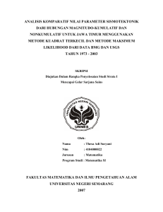 analisis komparatif nilai parameter sismotektonik dari