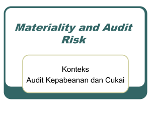 Materiality and Audit Risk - E
