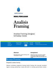 Teknik Analisis Framing - Universitas Mercu Buana