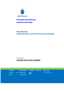 hukum dan etika bisnis - Universitas Mercu Buana