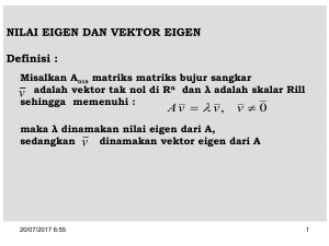 Tentukan nilai eigen dan vektor eigen