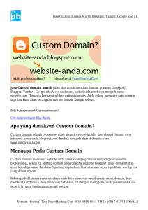 Apa yang dimaksud Custom Domain? Mengapa Perlu Custom