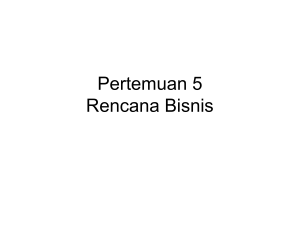 DIMENSI RENCANA BISNIS (BUSINESS PLAN) PERENCANAAN