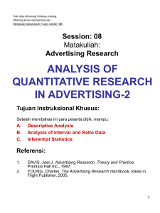 ANALYSIS OF QUANTITATIVE RESEARCH IN ADVERTISING-2