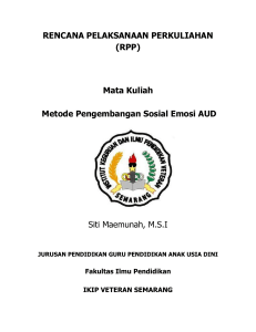 (RPP) Mata Kuliah Metode Pengembangan Sosial Emosi AUD Siti