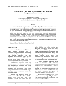 Aplikasi Sistem Pakar untuk Mendiagnosa Penyakit