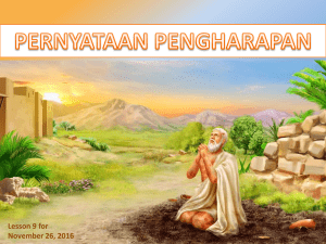 Lesson 9 for November 26, 2016 PERNYATAAN PENGHARAPAN