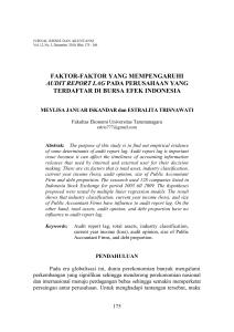 faktor-faktor yang mempengaruhi audit report lag pada perusahaan