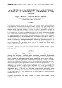 analisis cemaran bakteri coliform dan identifikasi