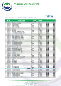price list rapid diagnostic test artron laboratory