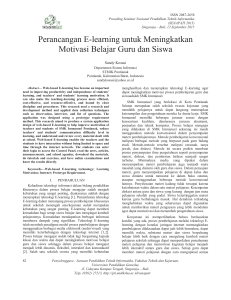 Perancangan E-learning untuk Meningkatkan Motivasi Belajar Guru