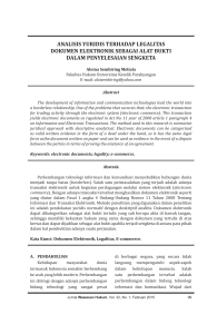 analisis yuridis terhadap legalitas dokumen elektronik sebagai alat