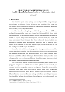 ARAH PEMBARUAN PENDIDIKAN ISLAM (Analisis Sejarah