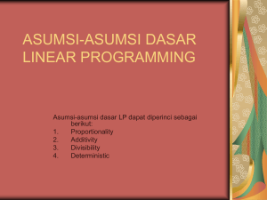 asumsi-asumsi dasar linear programming