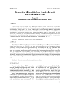 Homosistein faktor risiko baru (non tradisional) penyakit