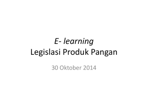 E- learning Legislasi Produk Pangan